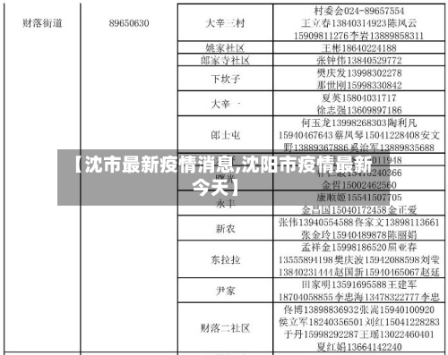 【沈市最新疫情消息,沈阳市疫情最新今天】
