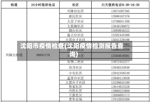 沈阳市疫情检查(沈阳疫情检测报告查询)-第1张图片