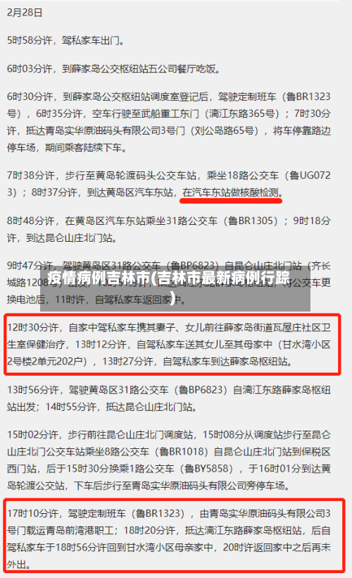 疫情病例吉林市(吉林市最新病例行踪)-第2张图片