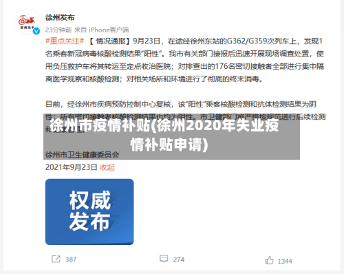 徐州市疫情补贴(徐州2020年失业疫情补贴申请)-第1张图片