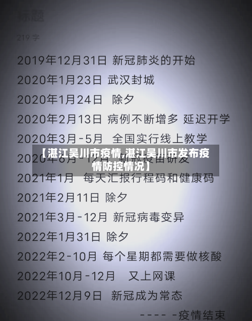 【湛江吴川市疫情,湛江吴川市发布疫情防控情况】-第1张图片