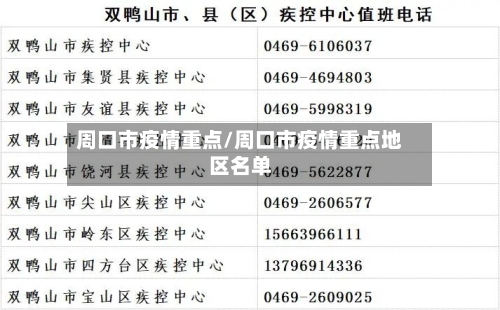 周口市疫情重点/周口市疫情重点地区名单-第2张图片